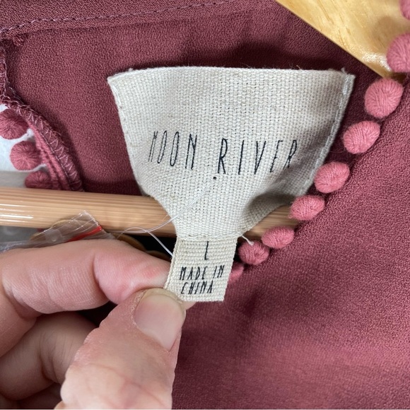 NWT Moon River Dress L Short Sleeve Mini Cut Out Boho Tuckernuck Anthropologie - Picture 7 of 12